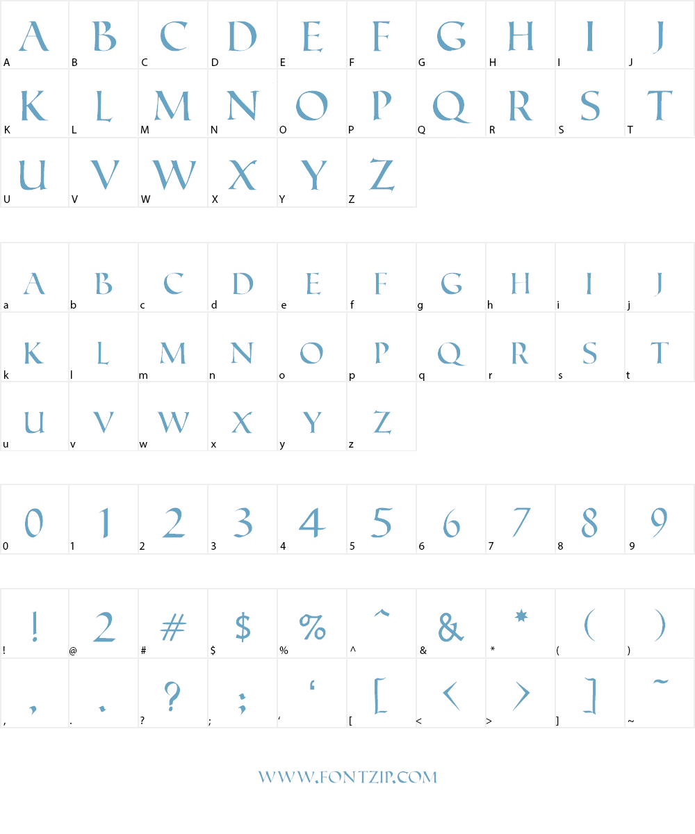 Roman Caps Font Character